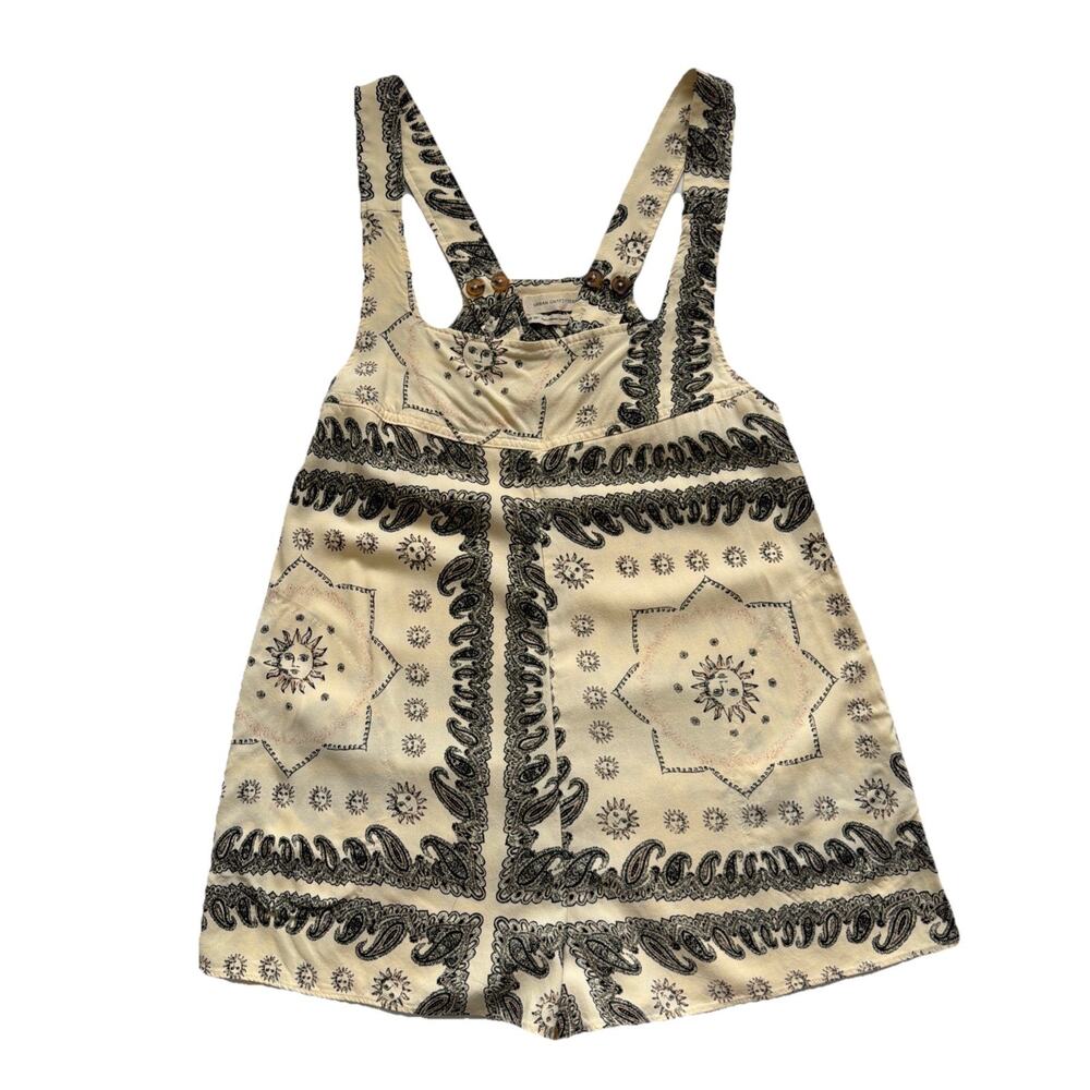 Urban Outfitters Pocket Full Posey Bandana Romper Womens XS Lightweight Pockets - Picture 2 of 11